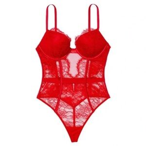 VS Red Lace Bodysuit